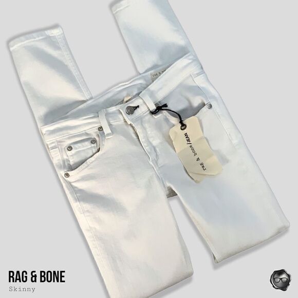 RAG & BONE THE SKINNY - SLIM FIT JEAN IN BRIGHT WHITE NWT STRETCH SUMMER WEEKEND - Picture 7 of 12